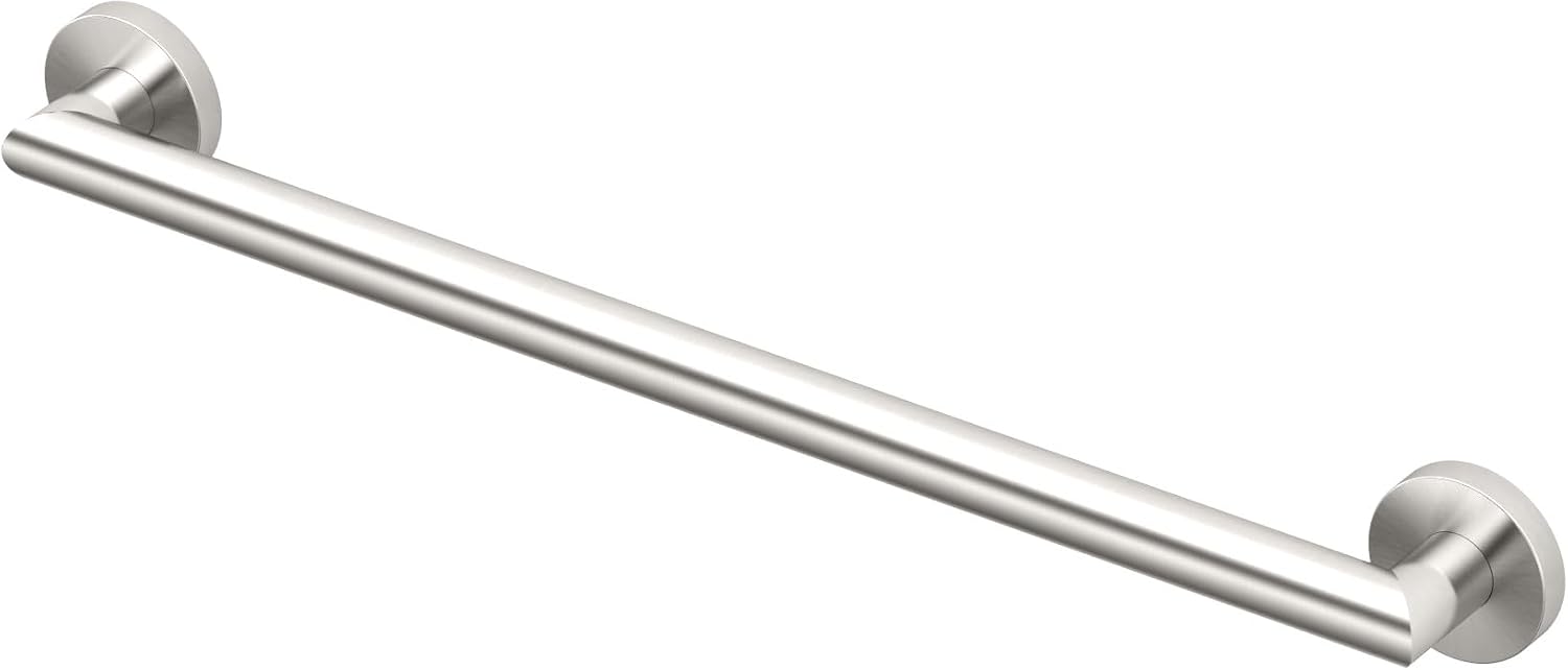 Gatco 970 Glam Shower Grab Bar, 12 Inch, ADA Compliant Stainless Steel, Satin Nickel, Wall Mounted Bathroom Handrail