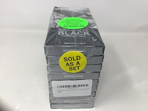 Montezuma Dark Chocolate Absolute Black 100% Cocoa 90g (Pack of 9)