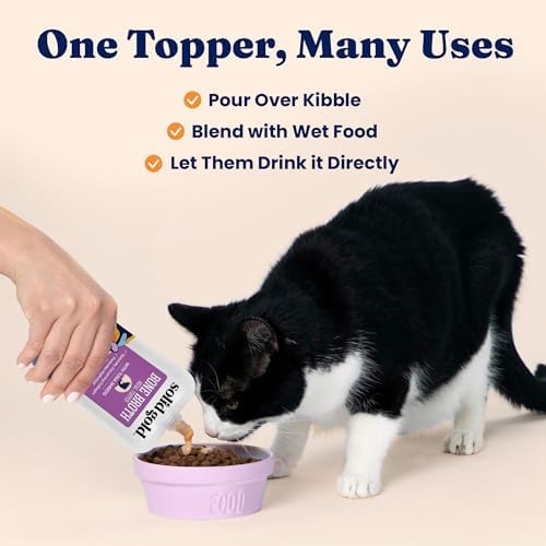 Solid Gold Bone Broth Cat Food Topper, Tuna, Lickable Pouches, 12ct