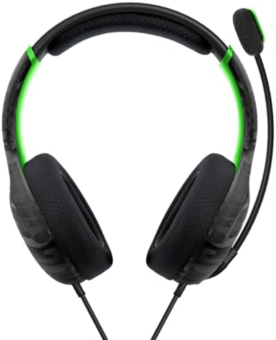 PDP Gaming AIRLITE Xbox Headset with Noise-Cancelling Microphone, Licensed Microsoft Series X|S, Xbox One Accessories, PC/Windows 10/11, Lightweight Wired Power Stereo headphones - Black