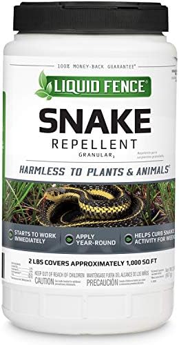 Liquid Fence Snake Repellent Granules, Safe Around Kids and Pets When Used & Stored as Directed, Keep Snakes Out of Garden, Patio and Backyard, 2 lb