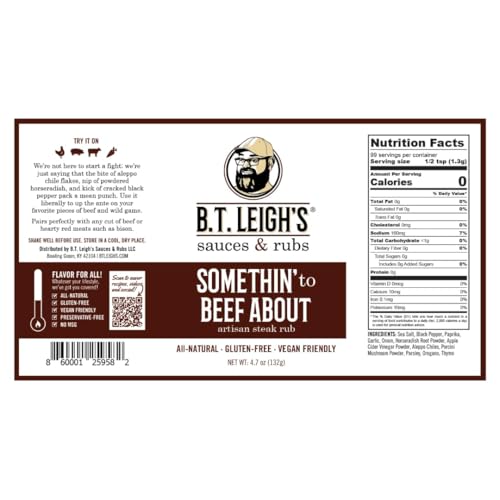 Umami Beef & Steak Rub | Vegan, Gluten Free Barbecue Rub & Seasoning | Made in Kentucky | All Natural, No Fillers, Small Batch