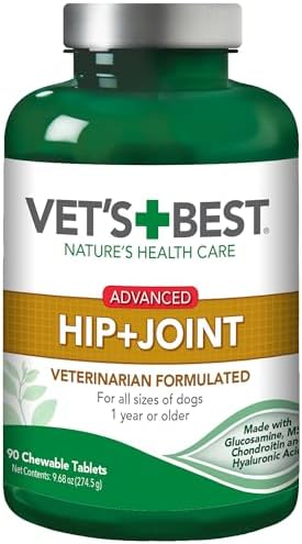 Vet's Best Advanced Hip & Joint Supplement for Dogs, Glucosamine, 50 Count | Glucosamine & Chondroitin Formula, Supports Joint Mobility