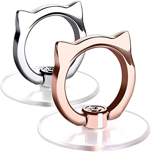 Cat Phone Ring Holder - EI Sonador Clear Cell Phone Ring Holder Transparent Stand Finger Grip (2 Black Cat)