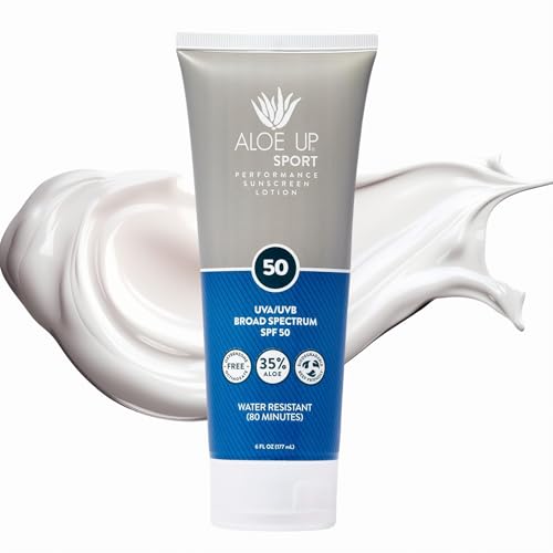 Aloe Up Sport Sunscreen Spray SPF 30, Water Resistant, Non-greasy, 6 oz | Broad-spectrum SPF 30; Water resistant up to 80 min; Non-greasy, With aloe vera gel, fragrance-free