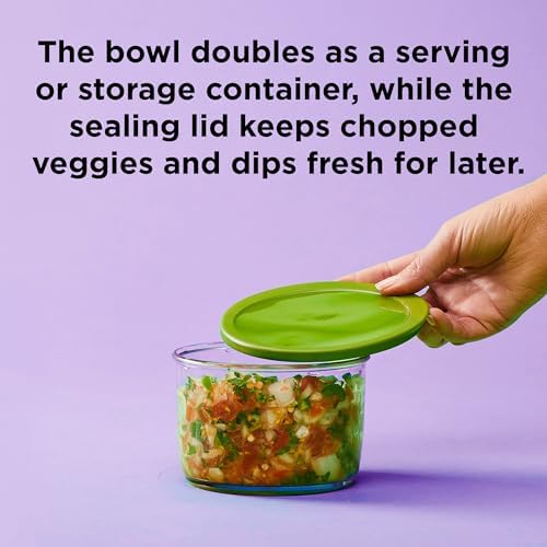 Chef'n VeggiChop Hand-Powered Food Chopper (Arugula), 5.5" x 5.5" x 5"