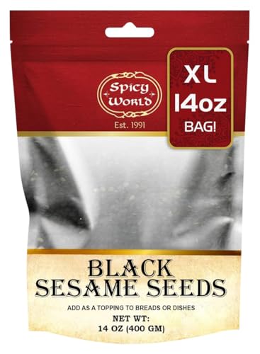 Raw Black Sesame Seeds 3 LB Bag - Natural - By Spicy World