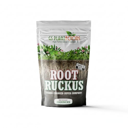 GS Plant Foods Root Ruckus Compost Fertilizer Organic Plant Food - Turbo Charged Compost for Plants - Humic Acid & Sea Kelp Nutritional Root Supplement for Lawns, Soil, Shrubs & Vegetables - 1 Gallon