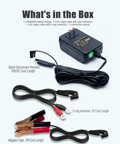 Heagstat HEAG020 Trickle Battery Charger, 12V 2000mA Battery Maintainer