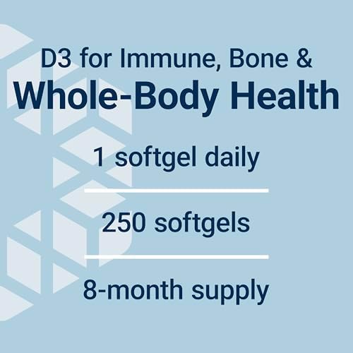 Life Extension Vitamin D3 25 mcg (1000 IU), Immune System Support, Bone Health, Whole-Body Health, Value Size, Gluten-Free, Non-GMO, 250 softgels | Bone Health, Cognitive Health & Immune System Support, Gluten-Free & Non-GMO, Once Daily for a Two-Month S…
