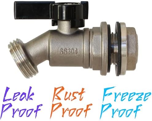 RBS006 Stainless Steel Rain Barrel Spigot (Quarter Turn Ball Valve)
