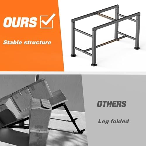 TORACK Adjustable Workbench with Rubberwood Top, Rolling 32x18 in Worktable | Height adjustable 28"–38", heavy-duty garage workbench with Wheels, up to 1000 lbs