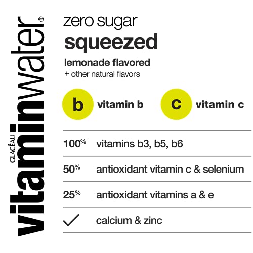 vitaminwater zero sugar squeezed Bottles, 16.9 fl oz, 6 Pack