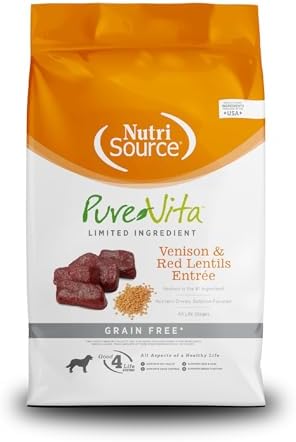 Nutri Source Purevita Grain Free Venison Dog Food 25Lb | Limited Ingredient, Single Protein, Sensitive Stomach, Allergy, Digestive Health