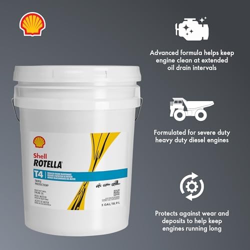 Shell Rotella T4 Triple Protection 15W-40 Diesel Engine Oil, 1 Gallon (3 Pack)