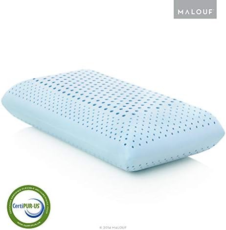 MALOUF Zoned Dough Gel-Infused Memory Foam Bed Pillow-5-Year U.S. Warranty-Queen-Mid Loft, Queen Mid Loft