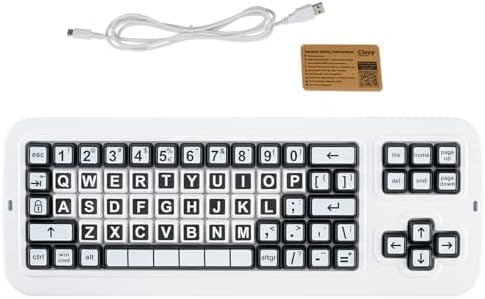 Clevy Contrast Keyboard 3 Tri-Mode - Large Print Keyboard Designed to Help Visually Impaired Low Vision Individuals - High Contrast Big Keys with