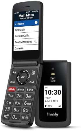 LIVELY Jitterbug Flip Cell Phone for Seniors, Flip2, Red