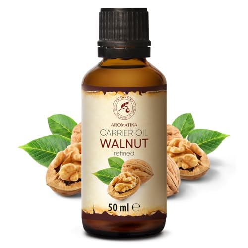 AROMATIKA Walnut Oil 1.7 Fl Oz (50ml) - Juglans Regia Seed Oil - USA - 100% Pure & Natural - Intensive for Face Care - Body - Hair - Skin - Nails - Hands - Good w/Essential Oil