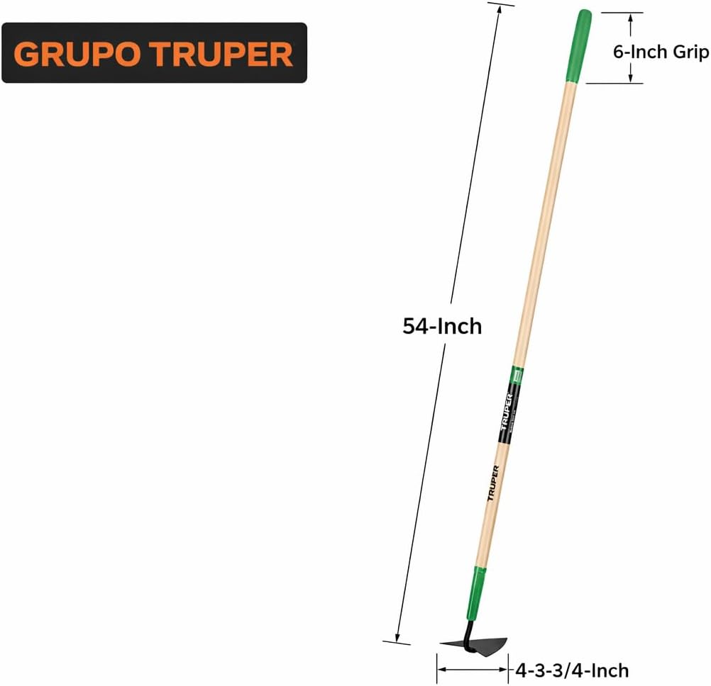 Truper Green Built Welded Garden Hoe, 6-Inch Head, 48-Inch Wood Handle (Model ATJ-PE / 30003)