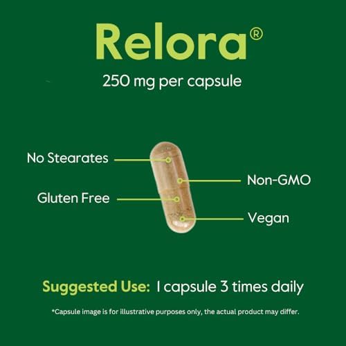BESTVITE Filler-Free Relora 250mg (120 Veg Caps) - Clinically Researched | No Stearates – Vegan – No Fillers – Supports the Management of Occasional Stress* - Easy to Swallow Capsules