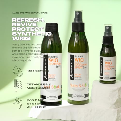 Awesome Human Hair Wig Leave in Conditioner Spray, pH5, Detangler & Easy Combing, Promoting Silkiness, Shine & Freshness, preventing Dryness (7 fl oz) | Full-size camellia oil mist that brings dry human hair wigs back to life