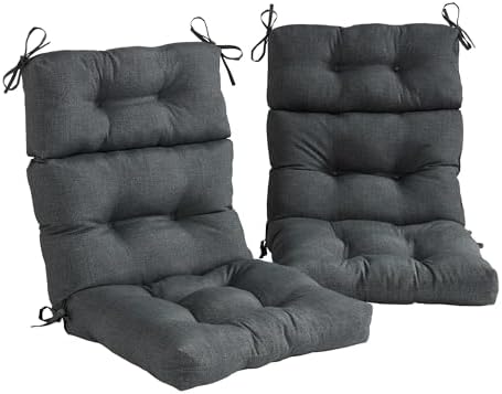 Greendale Home Fashions Outdoor 44x22-inch High Back Chair Cushions (Set of 2), Cement