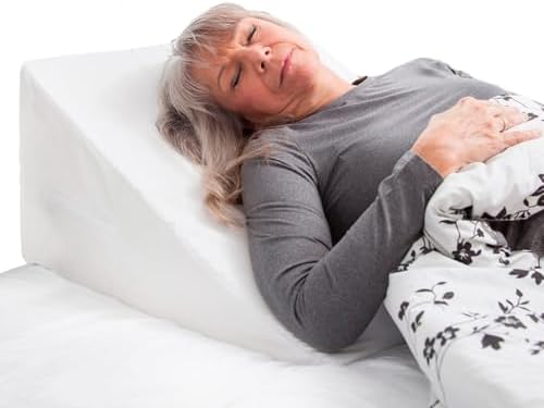 DMI Bed Wedge Pillow and Triangle Wedge with Elevated Incline for Neck Pain, Headaches, Shoulders, Back Pain, Foot Support, Knee Pain or Restless Leg Syndrome, 24x24x12 inches, White (Pack of 1)