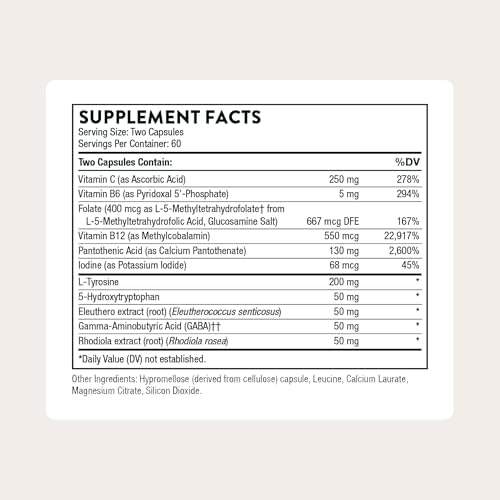 THORNE - Emotion Balance Support - Supports Mood & Stress Management* - Vitamins B6, B12 & C, 5-HTP, GABA, Rhodiola