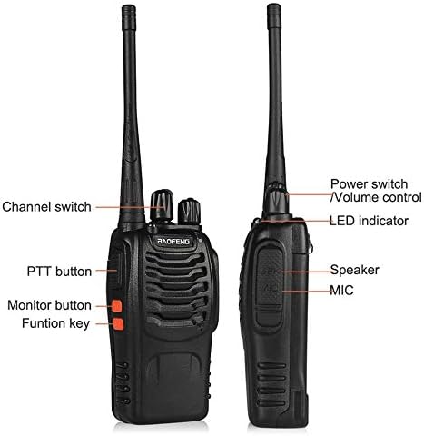 [6Packs] BAOFENG BF-888S Walkie Talkies for Adults, 1500mAh Battery, 16CH | With 6 Earpieces, Six-Way Charger Station, Programming Cable, for Teams