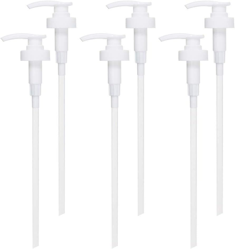 Gallon Pump Dispenser, Fits Most 1 Gallon Jugs and Containers 38/400 Pump Lid Top Replacement for Sanitizer, Lotion, Shampoo, Conditioner (6 Pack)