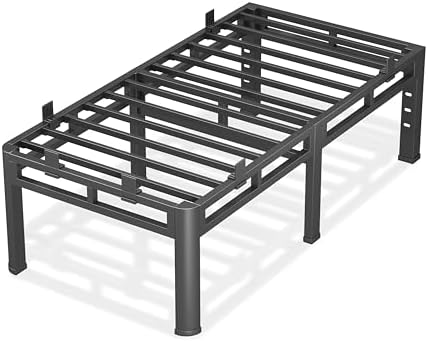 20 Inch Queen Size Bed Frame,Double Layer Heavy Duty Metal Platform Tall | Easy Assembly,Noise Free,2in1 Base,4000lbs Capacity,6 Mattress Stoppers,Round Corner Legs,16"Storage Space,Headboard Holes