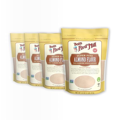 Bob's Red Mill Blanched Almond Flour, Finely Sifted - 1 Pound (Pack of 4) - Non-GMO, Gluten Free, Paleo, Vegan, Keto Friendly