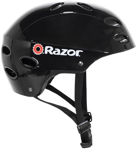 Razor V-17 Youth Multi-Sport Helmet - CPSC Approved Kid’s Helmet with Adjustable Strap - Durable Helmet with Foam Padding for Biking, Skating, and Other Outdoor Sports