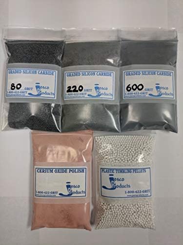 Rock Tumbling grit Kit with Filler, for use with Any Tumbler.