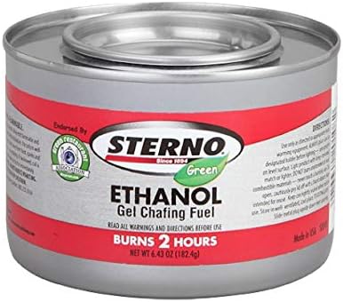 Sterno - Ethanol Gel Chafing Fuel/Burns for 2 Hours/Entertainment Cooking/Camping/Catering/Biodegradable - GRA Endorsed (Pack of 6)