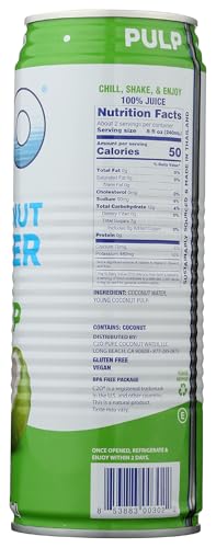 C2O Pure Coconut Water with Pulp, 17.5 Fluid Ounce
