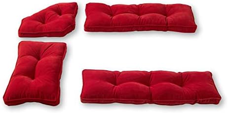 Greendale Home Fashions Hyatt 4-Piece Kitchen Nook Polyester Cushion Set, Cobalt