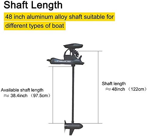 Haswing Bow Mount Trolling Motor 55lbs 48in with Remote, Quick Release | Fresh & Saltwater Ready, 164ft Wireless Remote Range, White, Fits Boats up to 19ft, Req 13.7 x 8" Flat Mount Surface