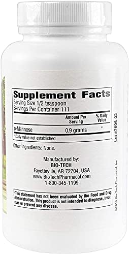 Bio-Tech Pharmacal D-Mannose, Supports Bladder and Urinary Tract Health (Powder - 100g)