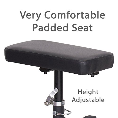 Carex Economy Rolling Knee Walker with Comfortable Padding - Steerable Knee Scooter for Foot Injuries with Hand Brake - Crutch Alternative