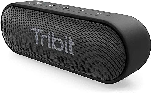 Tribit XSound Go Portable Bluetooth Speaker, 16W, 24H Playtime, Black | IPX7 Waterproof, Custom EQ, XBass, BT5.3, Wireless, Loud Sound, TWS Pairing, Type-C, Outdoor, Home, Travel, Beach, Shower
