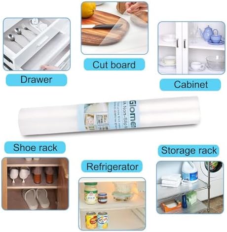 Shelf Liner, Non-Slip Cabinet Liner, Washable Oil-Proof for Kitchen Cabinet, Shelves, Refrigerator, Storage, Desks, 12 Inches x 20 FT