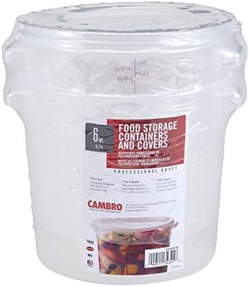 Cambro 2-Quart Round Food-Storage Container with Lid, Set of 3