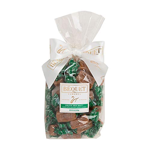 Béquet Celtic Sea Salt Caramels - Soft Gourmet Candy - 16oz Gift Bag | Ready-to-gift bag. Small-batch caramel made in Montana with real cream and butter, Kosher Star-D, gluten free, non-GMO