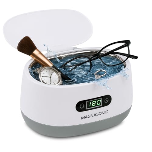 Magnasonic Ultrasonic Cleaner - 20oz Stainless Steel Tank, Digital Timer, 5 Cleaning Modes, Ultrasonic Jewelry Cleaner for All Jewelry, Eyeglasses, Watches, Dentures, Retainers & More