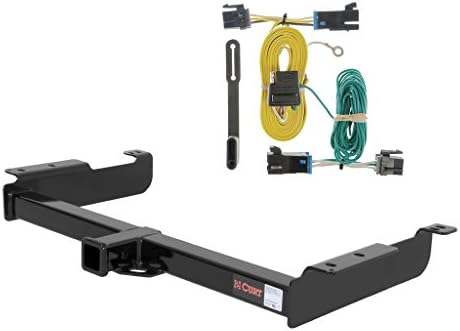 CURT Class 3 Trailer Hitch 2" Receiver with 4-Way Flat Output Custom Wiring Harness fits 2003-2026 Express/Savana (Excluding Cutaway Models)