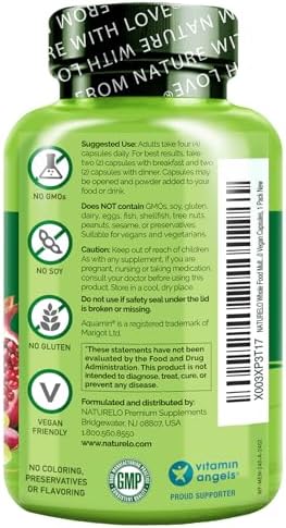 NATURELO Men's Multivitamins - Whole Food Multivitamin for Men, 120 Caps | Vitamins, minerals, vegetarian capsules, energy, brain, heart, eye health*