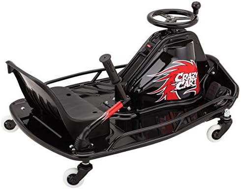 Razor Crazy Cart DLX for Kids Ages 9+ - 24V Electric Drfting Go Kart - Enhanced Drift Bar, Brodie Knob Steering, Variable Speed, Up to 12 mph