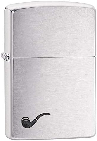 Zippo Unisex-Adult Pipe Lighter, Brushed Chrome Black Pipe, One Size | Ideal gift for Birthdays, Father's Day, Christmas, Valentine's Day, Weddings